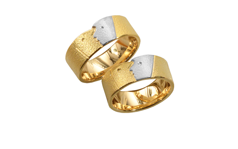 05303+05304-wedding rings, gold 750